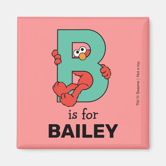 Elmo Alphabet | B Teal Magnet (Front)