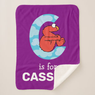 Elmo Alphabet   C Clouds Sherpa Blanket