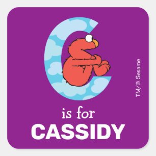 Elmo Alphabet C Clouds Square Sticker
