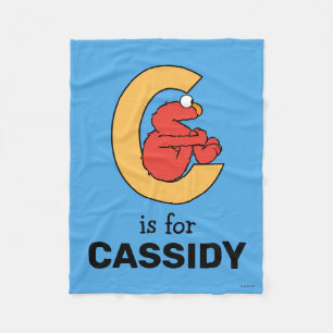 Elmo Alphabet   C Orange Fleece Blanket