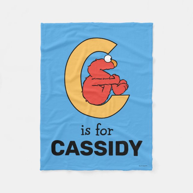 Elmo Alphabet | C Orange Fleece Blanket (Front)