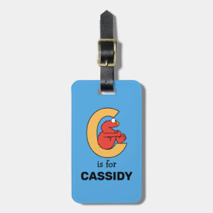 Elmo Alphabet   C Orange Luggage Tag