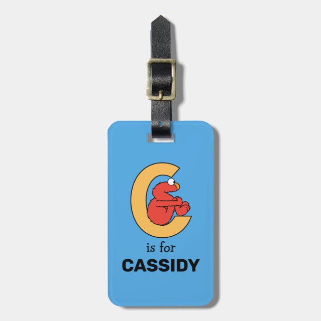 Elmo Alphabet | C Orange Luggage Tag (Front Vertical)