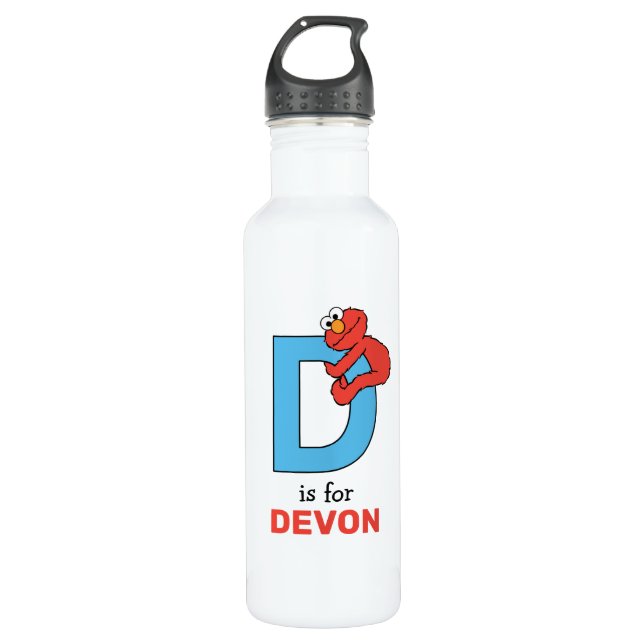 Elmo Alphabet | D Blue 710 Ml Water Bottle (Front)