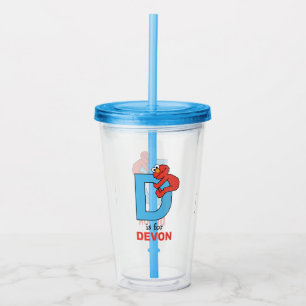 Elmo Alphabet   D Blue Acrylic Tumbler