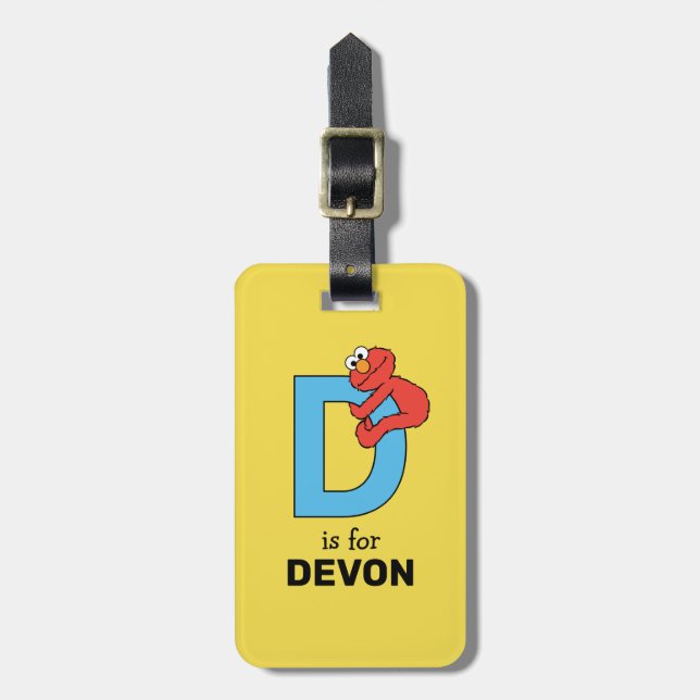 Elmo Alphabet | D Blue Luggage Tag (Front Vertical)