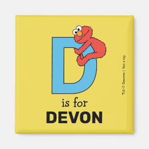 Elmo Alphabet D Blue Magnet
