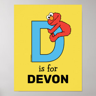 Elmo Alphabet D Blue Poster