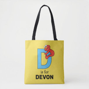 Elmo Alphabet   D Blue Tote Bag