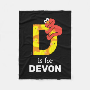 Elmo Alphabet   D Duck Fleece Blanket