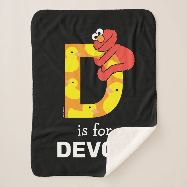 Elmo Alphabet | D Duck Sherpa Blanket (Front)