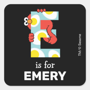 Elmo Alphabet   E Eggs Square Sticker