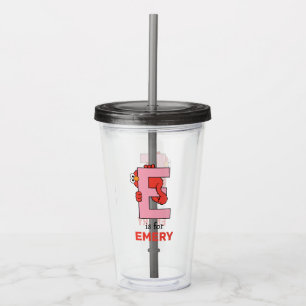 Elmo Alphabet E Pink Acrylic Tumbler
