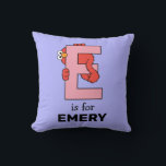 Elmo Alphabet | E Pink Cushion<br><div class="desc">This cute art features Elmo posing in all the letters of the alphabet. Personalise this cute Sesame Street design by adding your child's name.  © 2021 Sesame Workshop. www.sesamestreet.org</div>