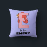 Elmo Alphabet | E Pink Cushion<br><div class="desc">This cute art features Elmo posing in all the letters of the alphabet. Personalise this cute Sesame Street design by adding your child's name.  © 2021 Sesame Workshop. www.sesamestreet.org</div>