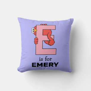 Elmo Alphabet E Pink Cushion