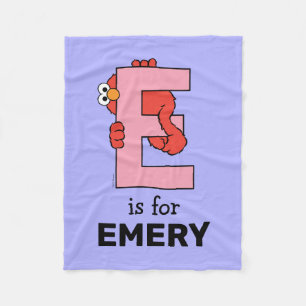 Elmo Alphabet   E Pink Fleece Blanket