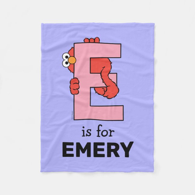 Elmo Alphabet | E Pink Fleece Blanket (Front)