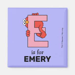 Elmo Alphabet   E Pink Magnet