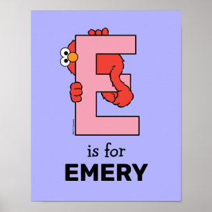 Elmo Alphabet E Pink Poster