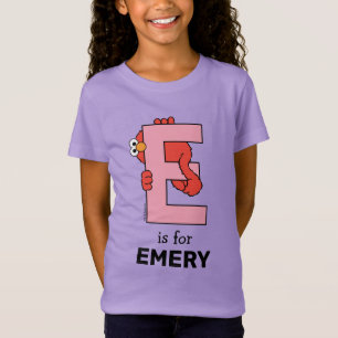 Elmo Alphabet   E Pink T-Shirt