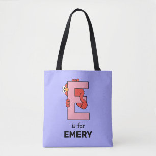 Elmo Alphabet E Pink Tote Bag
