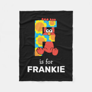 Elmo Alphabet   F Flowers Fleece Blanket