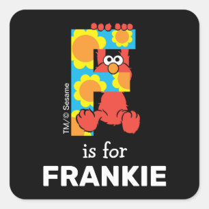 Elmo Alphabet F Flowers Square Sticker