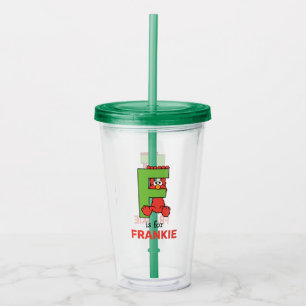 Elmo Alphabet F Green Acrylic Tumbler