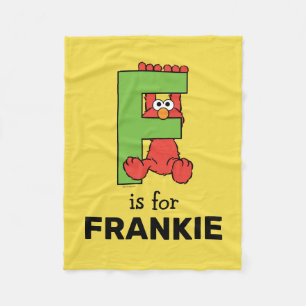Elmo Alphabet   F Green Fleece Blanket