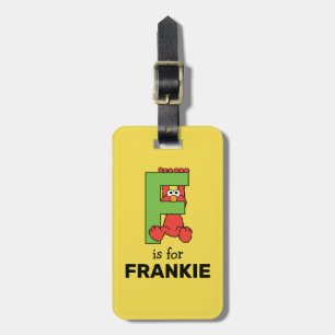 Elmo Alphabet   F Green Luggage Tag