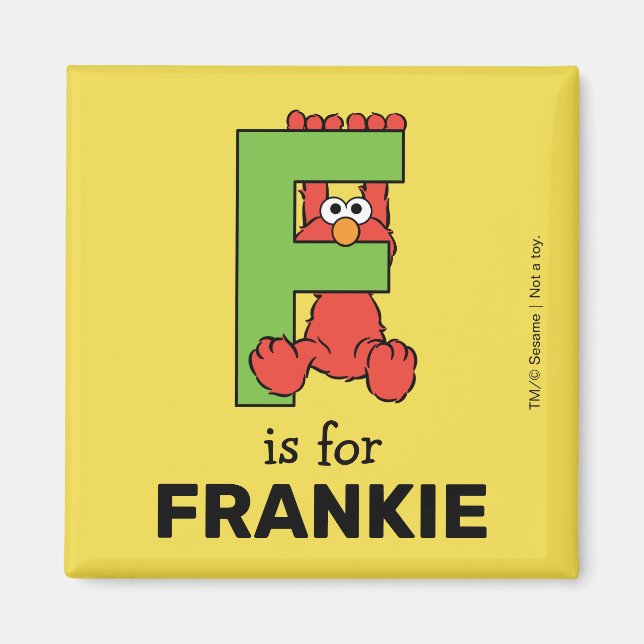 Elmo Alphabet | F Green Magnet (Front)