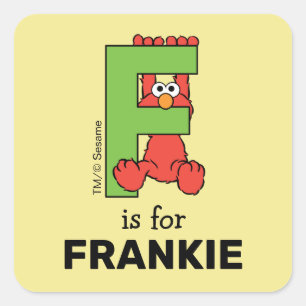 Elmo Alphabet F Green Square Sticker