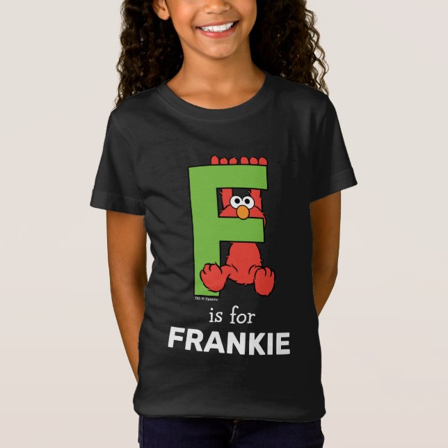 Elmo Alphabet | F Green T-Shirt (Front)
