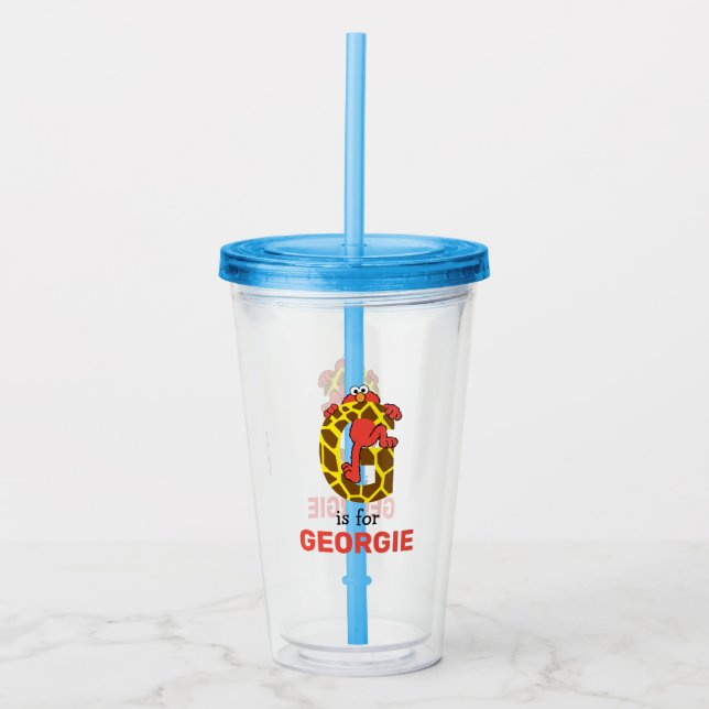 Elmo Alphabet | G Giraffe Acrylic Tumbler (Front)