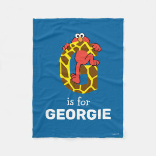 Elmo Alphabet G Giraffe Fleece Blanket