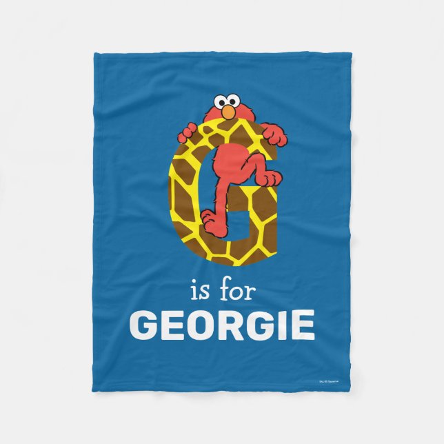 Elmo Alphabet | G Giraffe Fleece Blanket (Front)