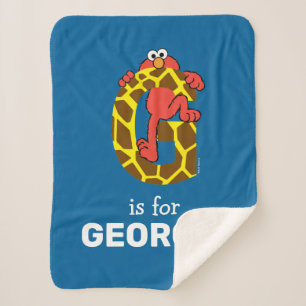 Elmo Alphabet G Giraffe Sherpa Blanket