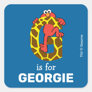 Elmo Alphabet G Giraffe Square Sticker