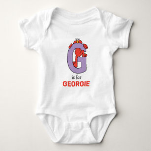Elmo Alphabet   G Purple Baby Bodysuit