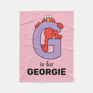 Elmo Alphabet   G Purple Fleece Blanket
