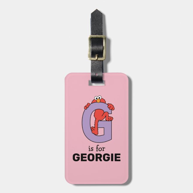 Elmo Alphabet | G Purple Luggage Tag (Front Vertical)