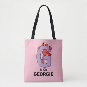 Elmo Alphabet   G Purple Tote Bag