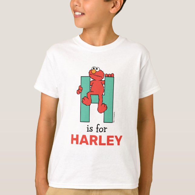 Elmo Alphabet | H Green T-Shirt (Front)