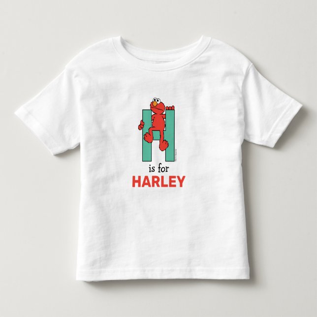 Elmo Alphabet | H Green Toddler T-Shirt (Front)