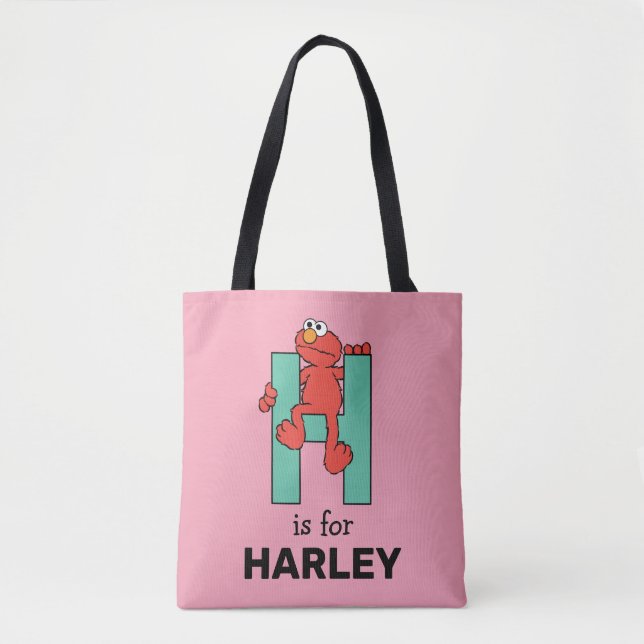 Elmo Alphabet | H Green Tote Bag (Front)
