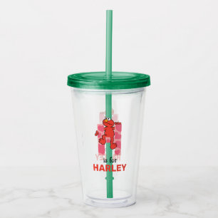 Elmo Alphabet H Hearts Acrylic Tumbler