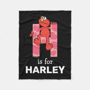 Elmo Alphabet   H Hearts Fleece Blanket