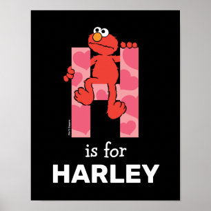 Elmo Alphabet H Hearts Poster