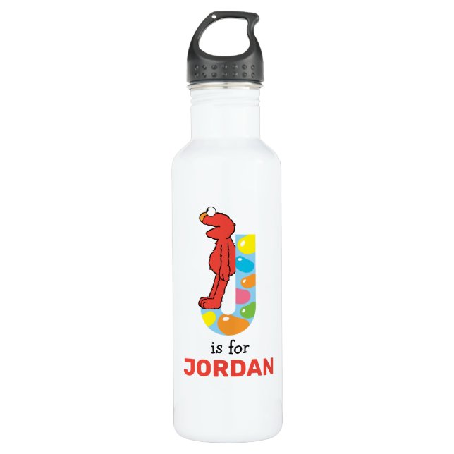 Elmo Alphabet | J Jelly Bean 710 Ml Water Bottle (Front)